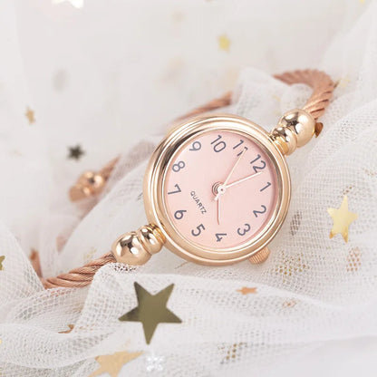 2PCS Fashion Luxury Women's Watch Gold Fine Strap Ladies Watch For Bracelet Montre Femme Female Wrist Watch Women Clock Relojes