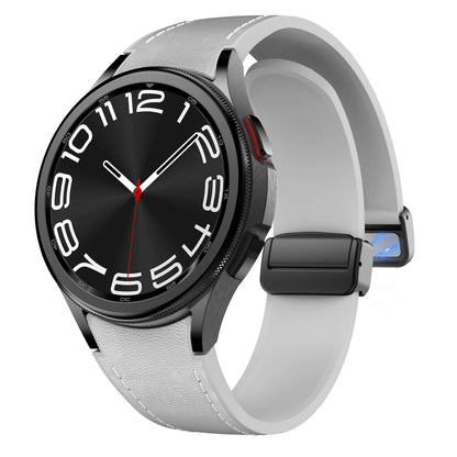 Genuine Leather+silicone Strap for Samsung Galaxy Watch 6 5 7 44mm 40mm 20 Bracelet Galaxy Watch 6 4 Classic 47mm 46mm 43mm 42mm