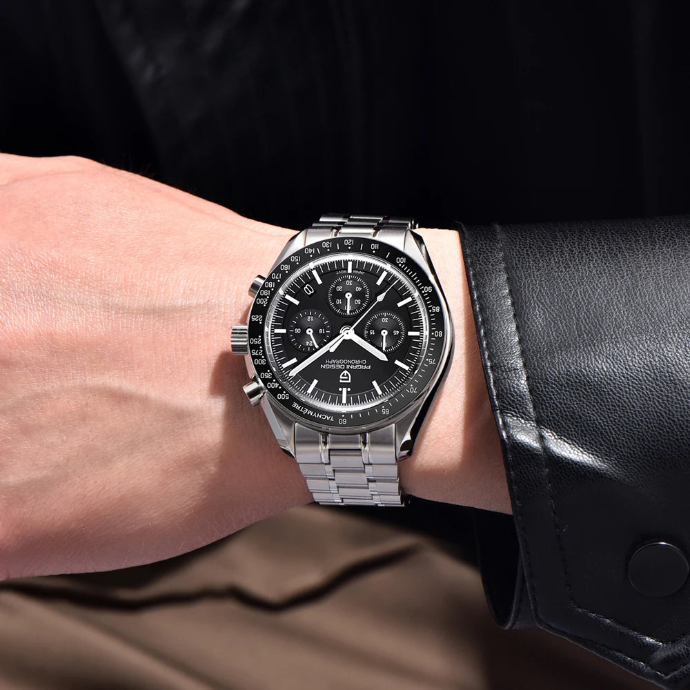 2026 Nouvelle montre homme rétro PAGANI DESIGN Montre à quartz phase de lune pour homme Chronographe sport de vitesse saphir AR VK64 Horloge Reloj Hombre