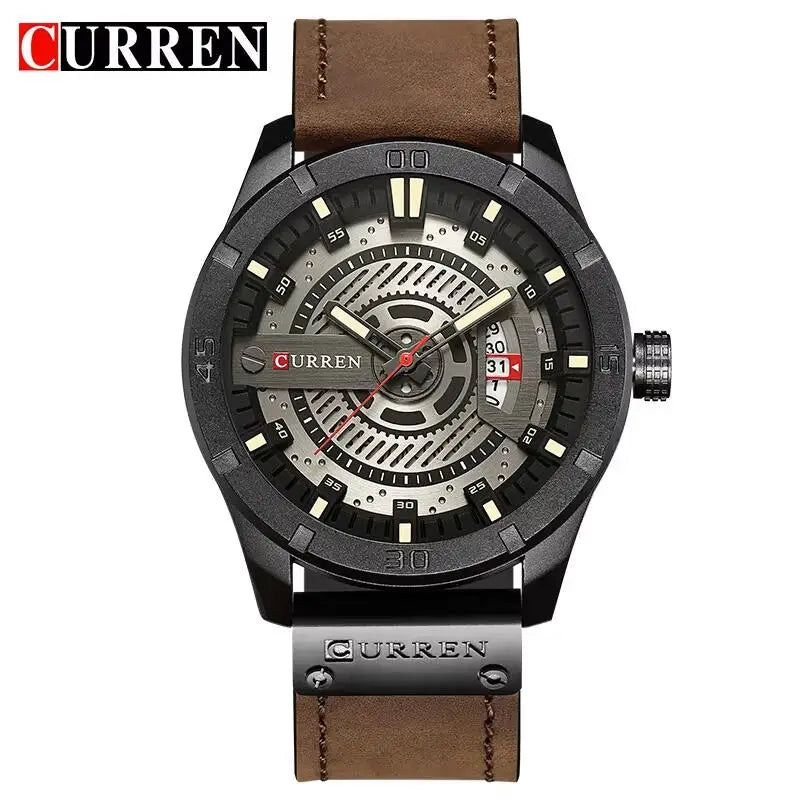 Marque de montres de luxe CURREN Montres de sport militaires pour hommes Montre à quartz pour hommes Décontractée en cuir Relogio Masculino