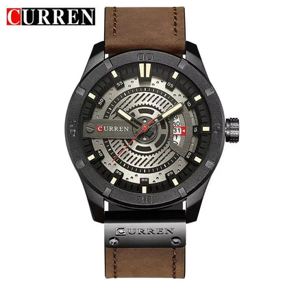 Marque de montres de luxe CURREN Montres de sport militaires pour hommes Montre à quartz pour hommes Décontractée en cuir Relogio Masculino