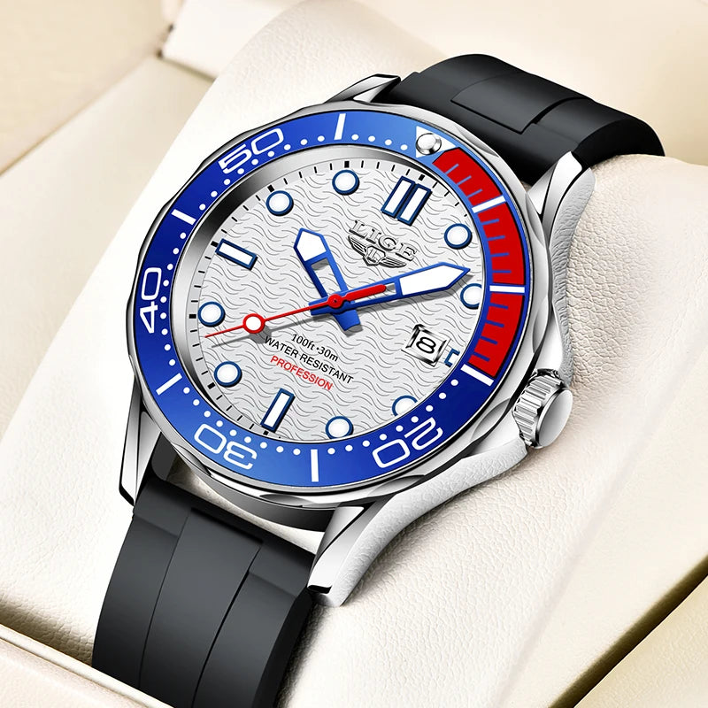 2026 LIGE Nouvelle Montre Homme D'Affaires Grande Marque Luxe Montre de Plongée Pour Hommes Étanche Date Horloge Montre de Sport Relogio Masculino+Boîte