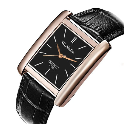 Montre à Quartz ChronoState Square Classic Femme | Montre-Bracelet Décontractée pour Femme avec Cadran Élégant Noir et Blanc