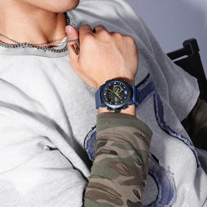 NAVIFORCE Nouvelle Montre-bracelet de Sport Multifonctionnelle pour Hommes, Légère, à Quartz, avec Chronomètre, Double Affichage de l'Heure et Lumière Nocturne, pour Garçons