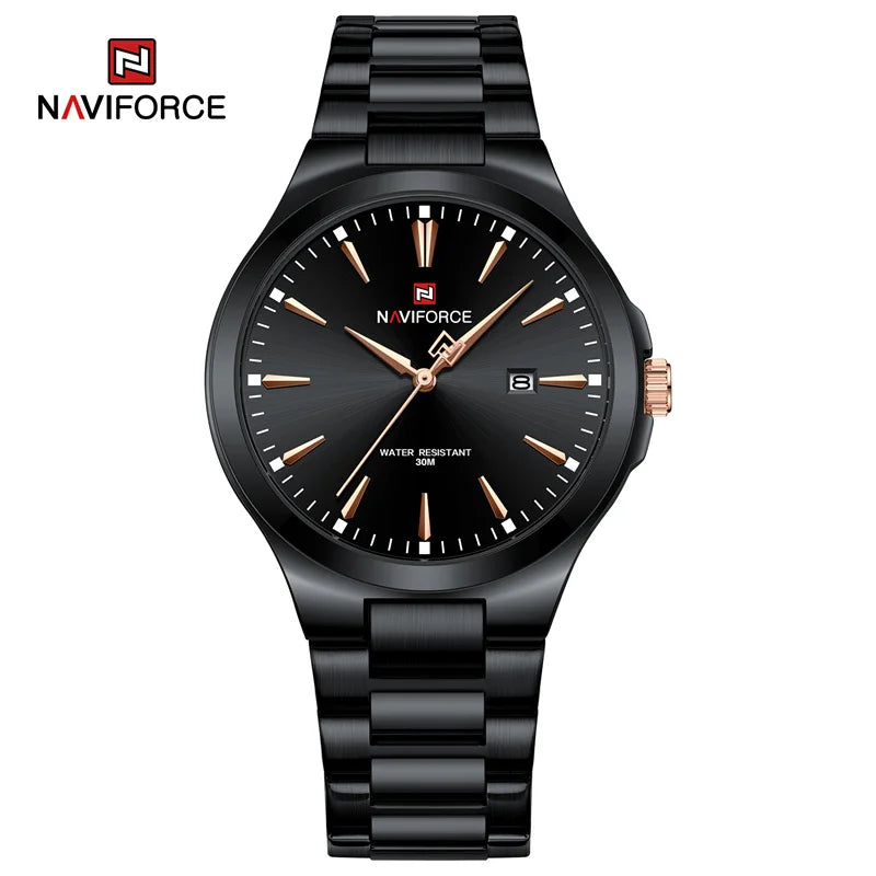 NAVIFORCE – Montres homme tendance au design original, en acier inoxydable, avec calendrier simple, étanches, Relogio Masculino