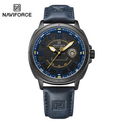 NAVIFORCE 2025 NF8078 Genuine Leather Shockproof Watch