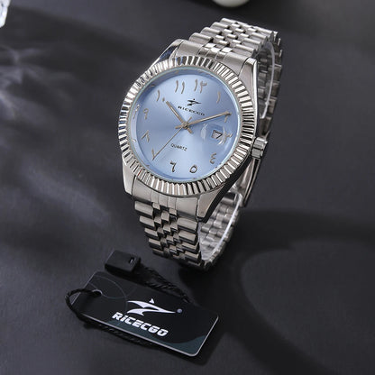 Sports Stainless Steel Quartz Watch Men's Fashion Luxury Business Wristwatch Chronograph Reloj for Men Women Birthday Gift