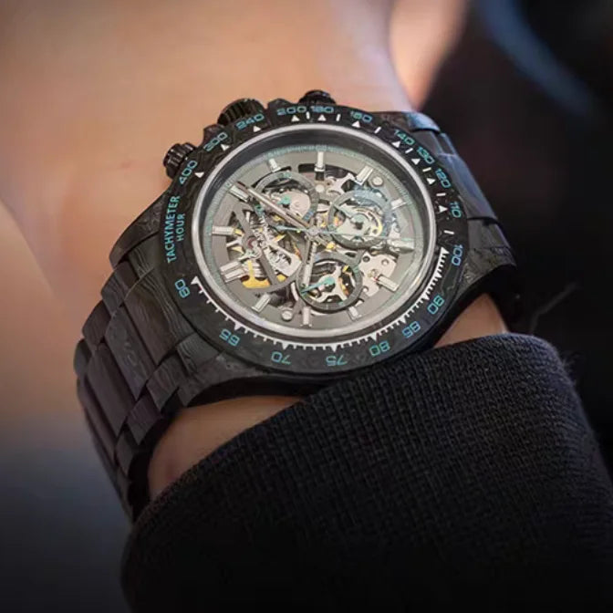ChronoState CRONUSART CM01-027 – Montre chronographe automatique 42MM | Boîtier squelette en fibre de carbone