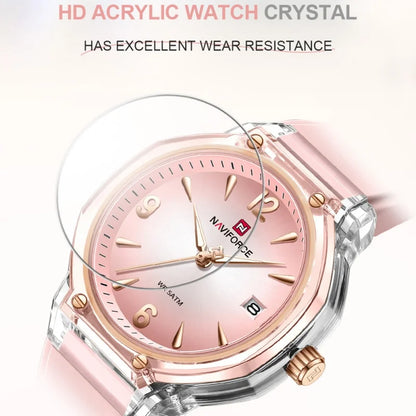 NAVIFORCE Montres de Luxe pour Femmes 2026 Montre-Bracelet à Quartz Tendance avec Calendrier Étanche Lumineuse