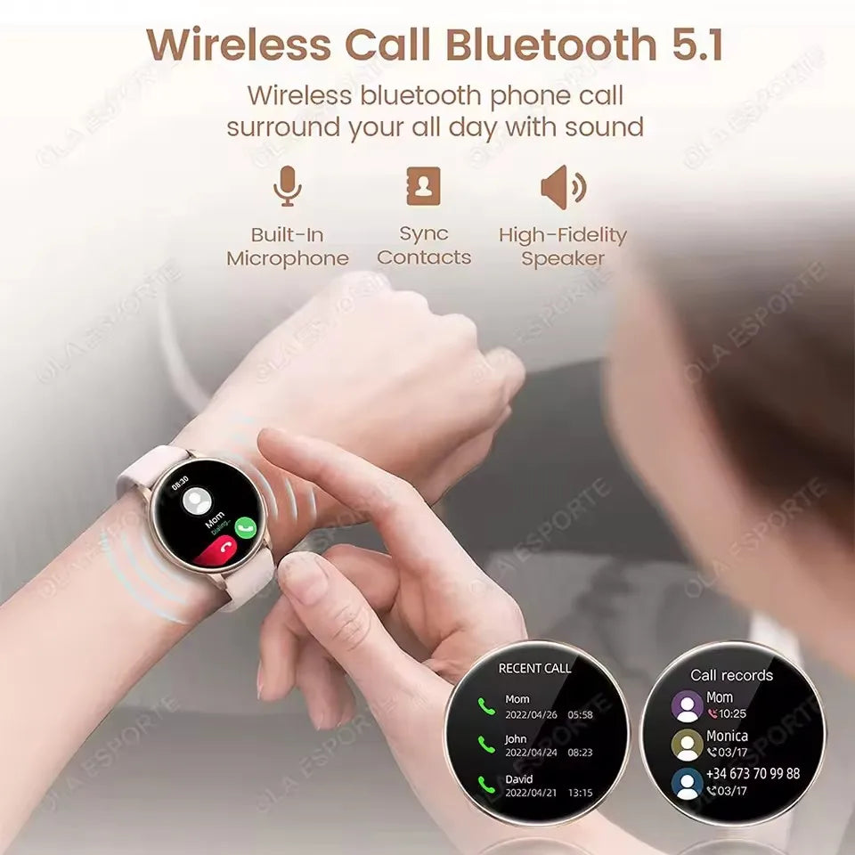 2025 Nouvelle Smartwatch Femme Appel Bluetooth Montres Dame Sport Étanche Fréquence Cardiaque Sommeil Smart Watch pour Femme Cadeau