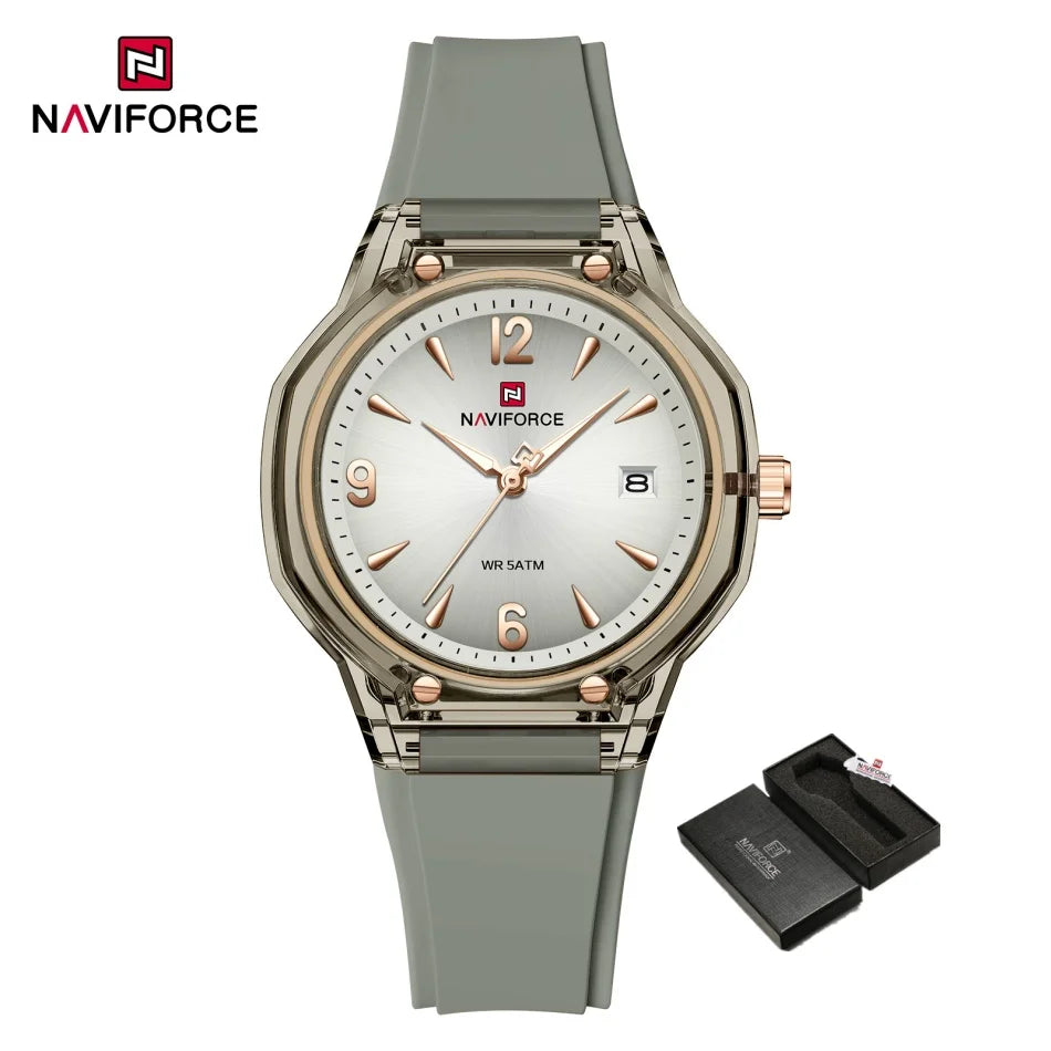 NAVIFORCE Montres de Luxe pour Femmes 2026 Montre-Bracelet à Quartz Tendance avec Calendrier Étanche Lumineuse