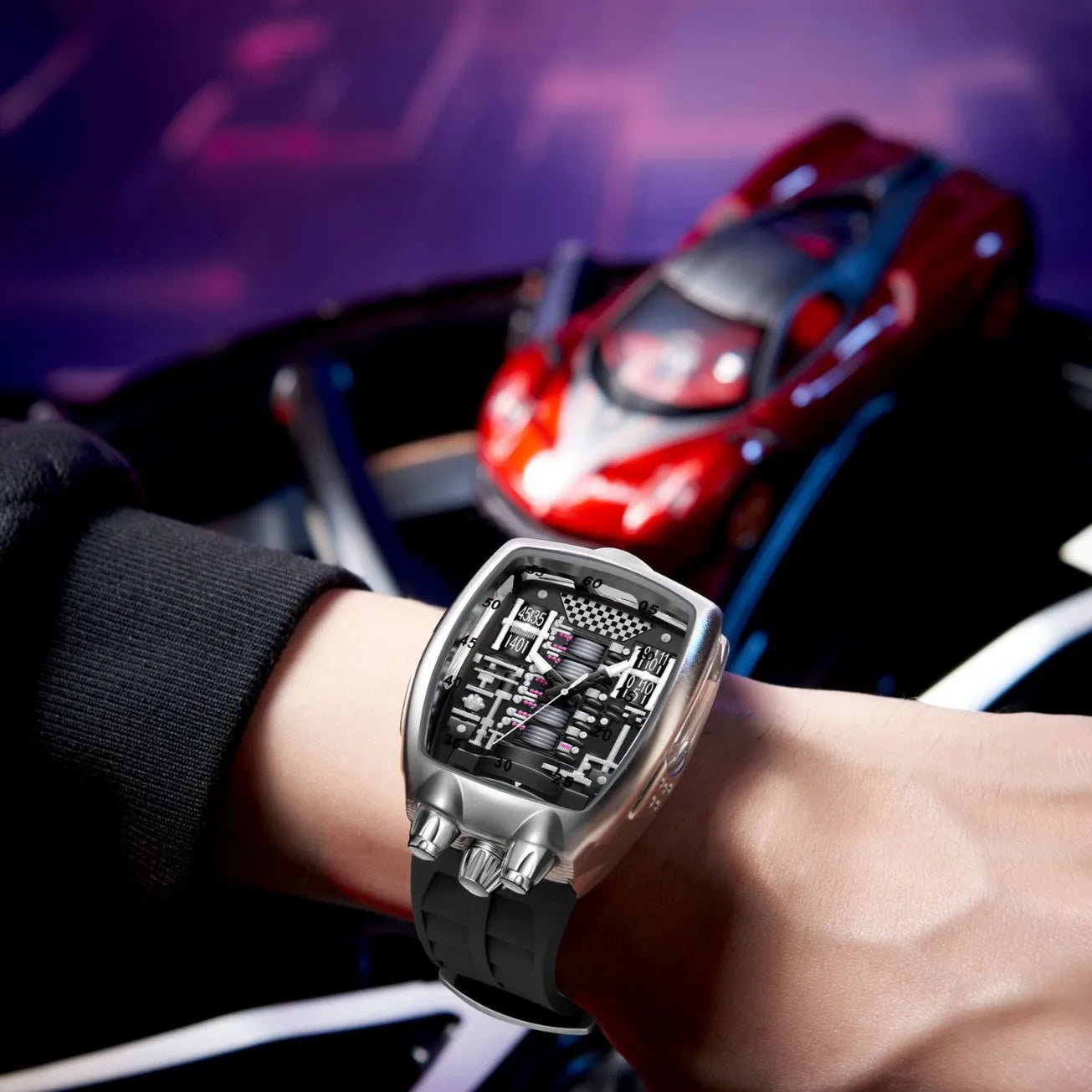 Alien Y2k Transparent hollow design Quartz Watch Mens Special Creative unique case Shape Design Fashion Men Watch AAA Clock