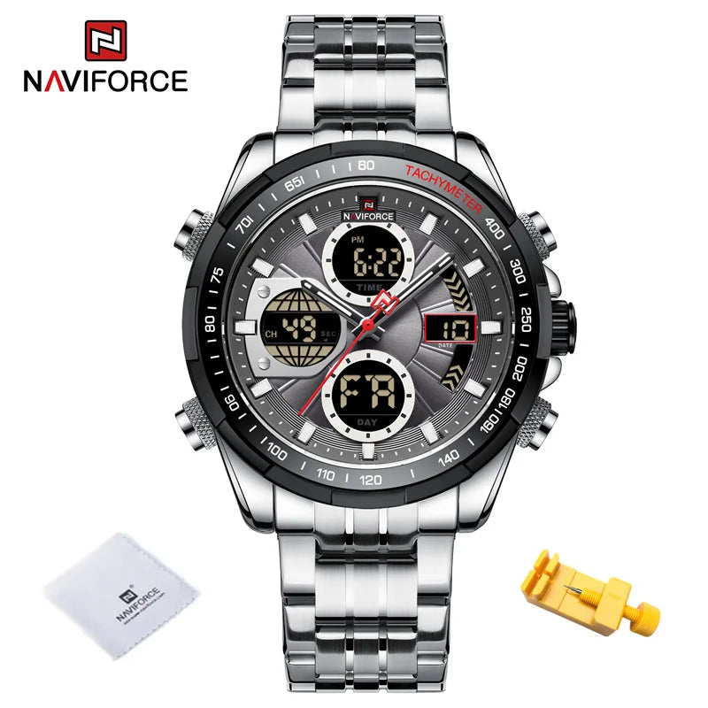 NAVIFORCE NF9197 Analog Digital Chronograph Calendar Watch