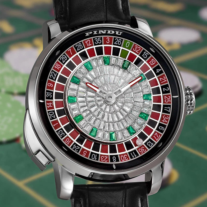Montres PINDOU P6629 Roulette Montre Mécanique pour Homme à Mouvement Saphir