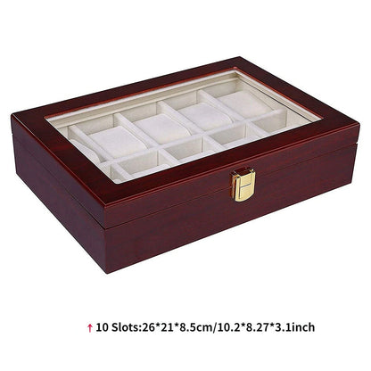 Luxury Wooden Watch Box 1/2/3/5/6/10/12 Grids Watch Organizers 6 Slots Wood Holder Boxes for Men Women  Watches Jewelry Display