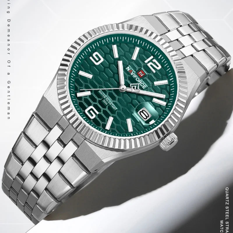 Montre à quartz NAVIFORCE NF9277 en acier inoxydable résistante à l'eau