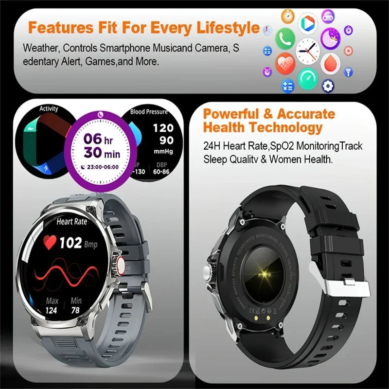 Montres intelligentes GPS ultra-performantes avec batterie 710 mAh, montres boussole étanches NOUVEAU pour hommes femmes 2025 Nouvelle montre intelligente GPS militaire sport pour hommes
