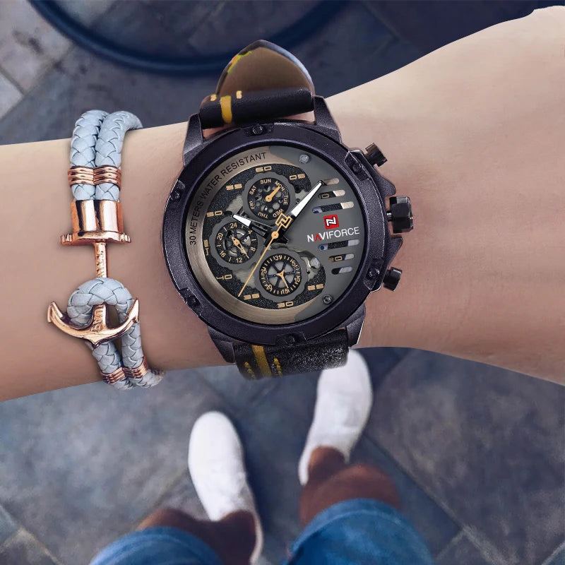 NAVIFORCE Nouvelle Montre Militaire Sportive Homme Montre-Bracelet d'Affaires Masculine Montres Décontractées Intelligentes de Luxe Relogio Masculino
