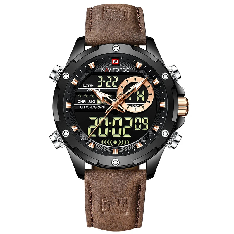 NAVIFORCE Digital Military LED Chronograph Watch 45mm