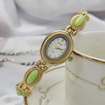 2025 Top Brand Luxury Oval Gold Women Watches Ladies Wrist Watches Bracelet Golden Female Clock Gift for Girlfriend Dropshipping