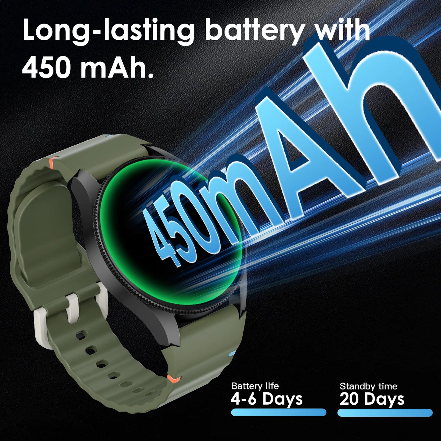 Montre connectée Aurafit G12 : écran tactile 1,43 po/étanche 3 ATM (natation)/GPS/surveillance de la santé/plus de 150 modes sportifs compatibles Strava