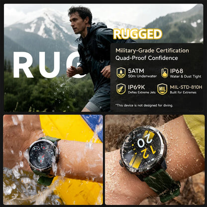 Montre Connectée Ulefone Armor Watch Pro, écran AMOLED de 1,5", GPS intégré, Moniteur de Fréquence Cardiaque, Montre Intelligente de Sport pour Hommes et Femmes