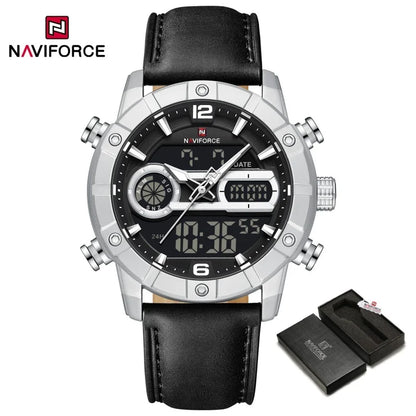 NAVIFORCE NF9263 Chronograph Genuine Leather Strap Watch
