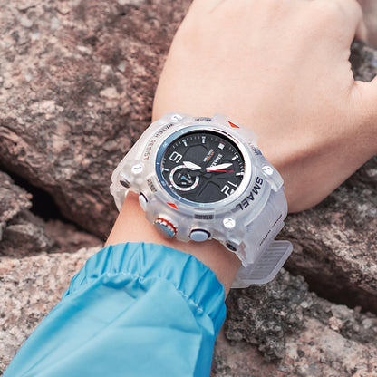 SMAEL 8007 digital watch with dual time display, stopwatch and LED backlight