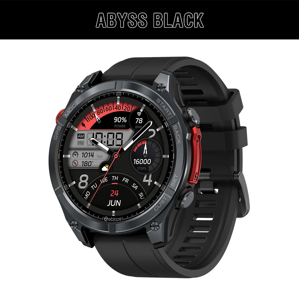 NEW Zeblaze Stratos 4 GPS Smart Watch 1.43 AMOLED Display Built-in Compass Barometric Altimeter Flashlight Voice Call Smartwatch