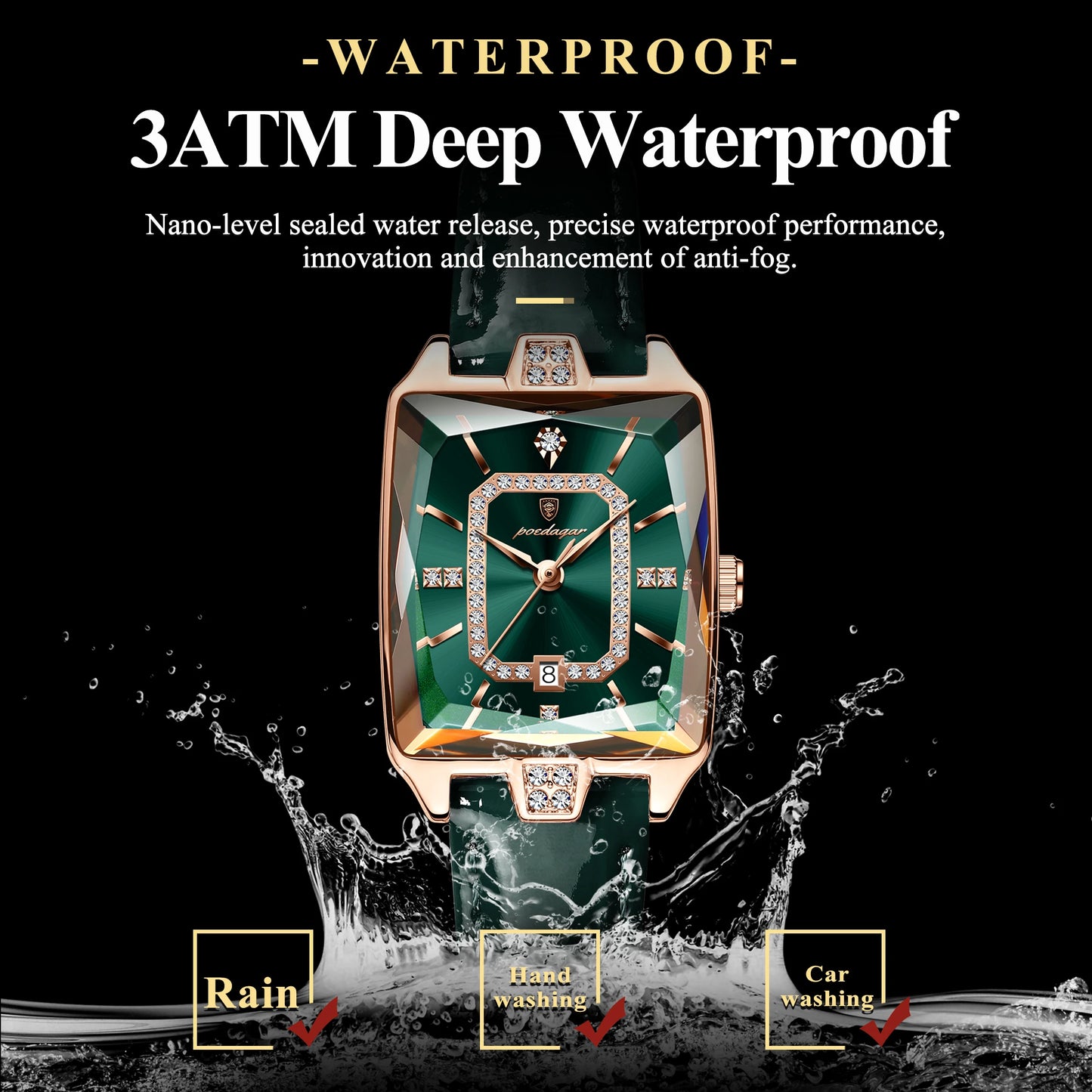 POEDAGAR Original Luxury Women Wristwatch Waterproof Leather Date Woman Watch Elegant High Quality Quartz Women's Watches Reloj