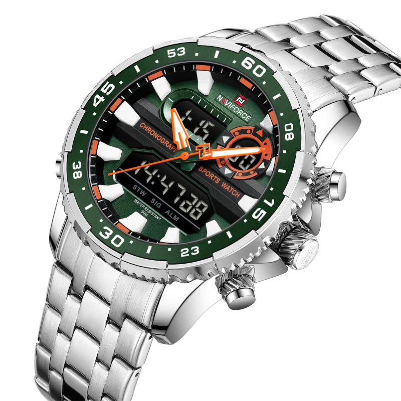 Montre homme NAVIFORCE de marque mode noir or, montres-bracelets de luxe à quartz, sport, étanche, bracelet en acier inoxydable NF9234