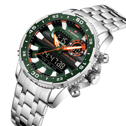 Montre homme NAVIFORCE de marque mode noir or, montres-bracelets de luxe à quartz, sport, étanche, bracelet en acier inoxydable NF9234