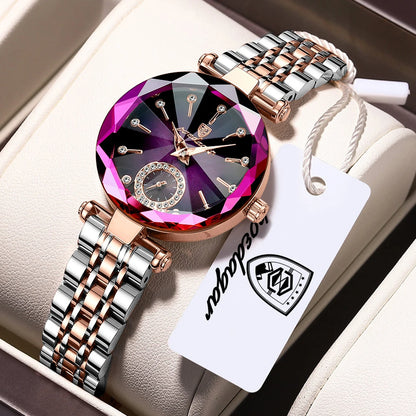 POEDAGAR Montres Exquises et Élégantes pour Femmes Étanche Cuir Haute Qualité Originale Montre Femme Quartz Montre-bracelet Dame