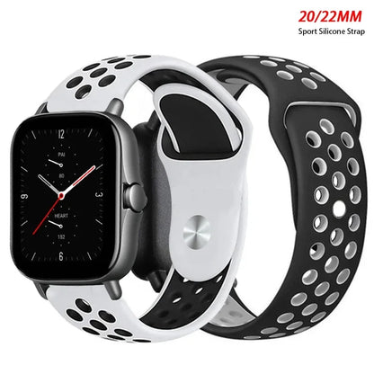 Silicone Strap For Amazfit GTS 4-3-2e Mini/GTR 4-3-Pro-2 47mm/GTR 2e/stratos 3 20mm/22mm Watch band sport Bracelet bip-U-S-lite