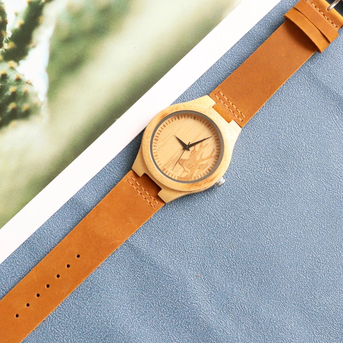 Bobo Bird Montre Classique Bracelets de Montre à Quartz Montres-bracelets en Bois