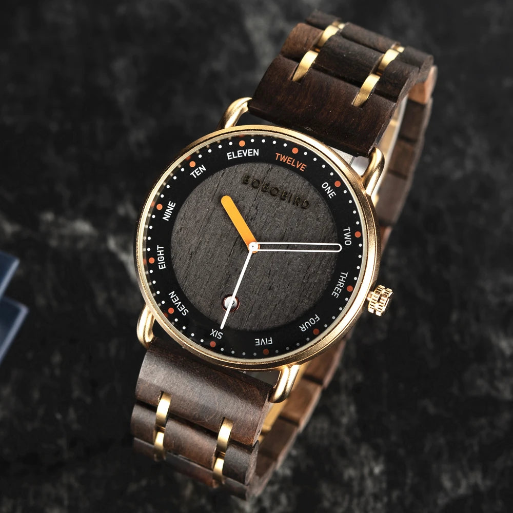 BOBO BIRD Wooden Date Display Watch 42mm Model