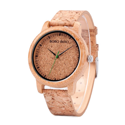 BOBO BIRD Universal Bamboo Wooden Leather Watch