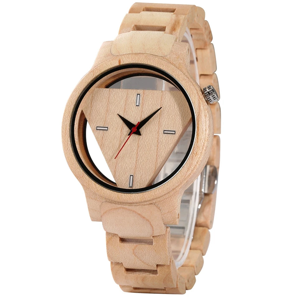 Bobo Bird Montres géométriques superbes montre-bracelet à quartz en bois inversé en bambou pour homme