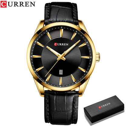 Montres CURREN à Quartz pour Hommes, Bracelet en Cuir, Montres-Bracelets Masculines, Marque de Luxe, Horloge d'affaires pour Hommes, 45 mm, Reloj Hombres
