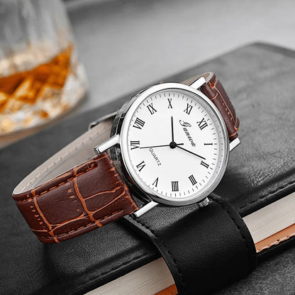 Men Watches Business Wrist Watch Luxury Leather Strap Analog Watches Quartz Wristwatches Clock Men Women Casual Simple Watch