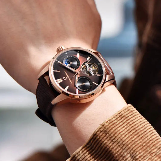 ChronoState YS021 Imperial Tourbillon Automatic Luxury Watch with Leather Strap