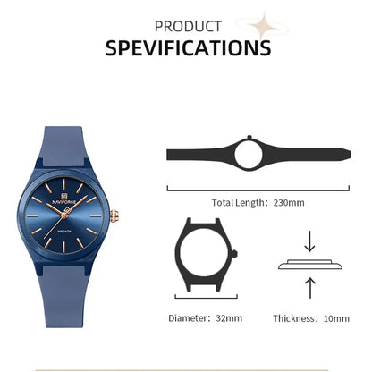 Montres NAVIFORCE NF5056 pour femmes, bracelet en silicone souple de haute qualité