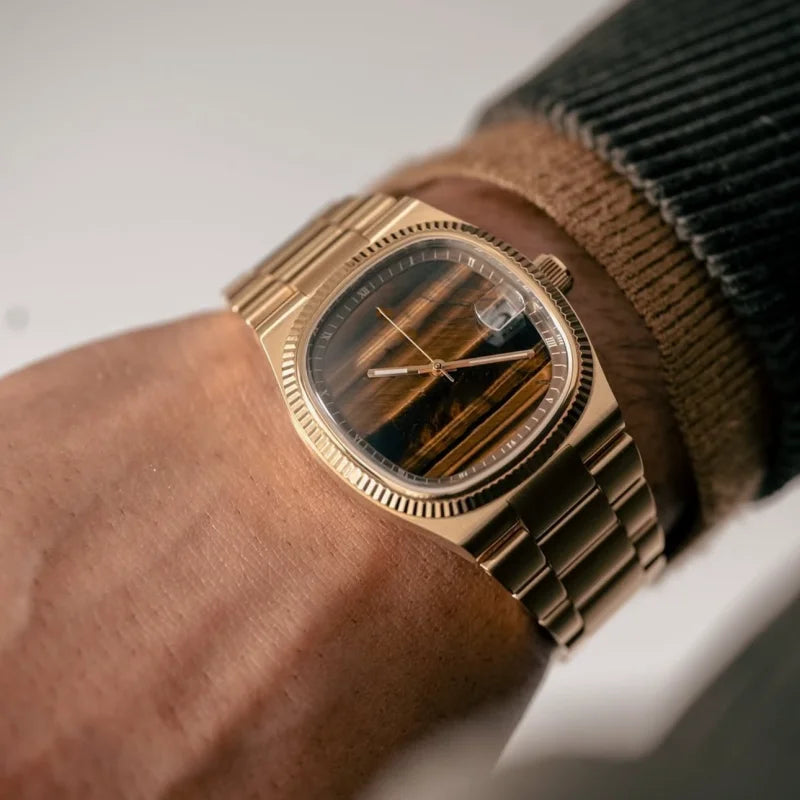 Montre rétro carrée pour hommes, marque de luxe légère, cadeau authentique 2026, nouveau bracelet en acier inoxydable, montre à quartz étanche