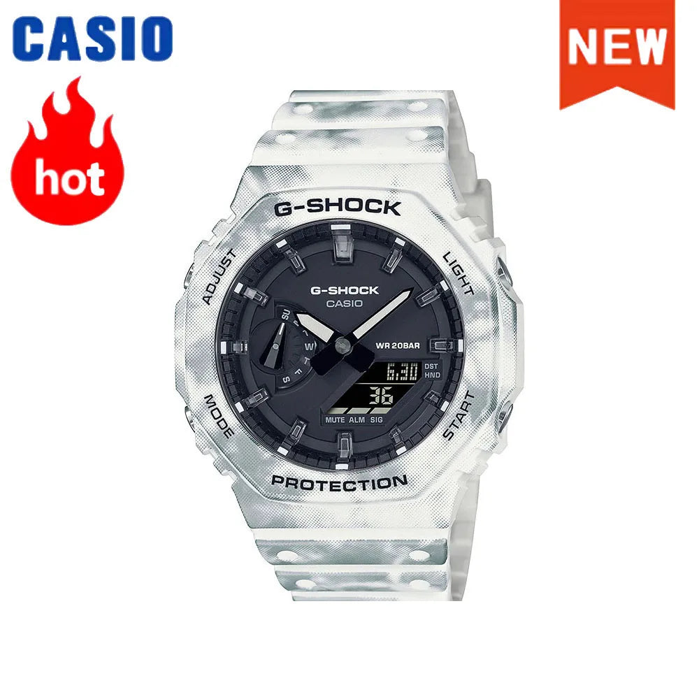 Montre homme Casio GA-2100 série 2026 Flame Inside, montre tendance sport multifonction mode antichoc à disque de couleur G-SHOCK