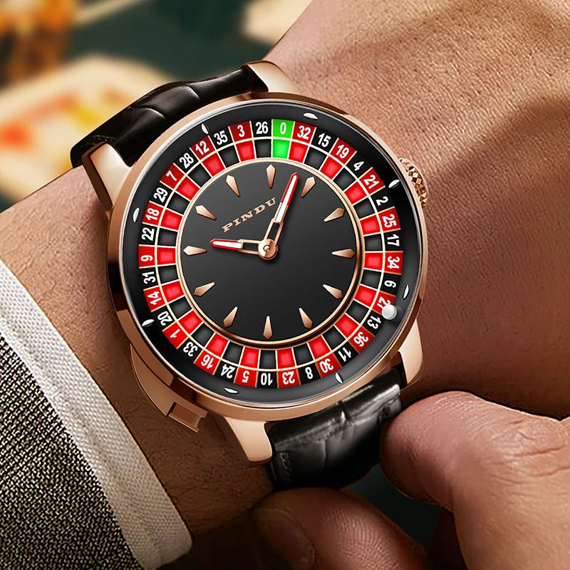 PINDU NH35A Roulette Table Montre mécanique étanche à saphir avec sphère en céramique