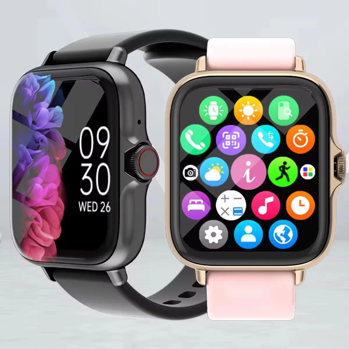Montre connectée étanche 1,83'' avec réponse aux messages, appels, surveillance du sommeil, podomètre sportif, alertes d'informations pour iPhone Android