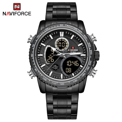 NAVIFORCE 2025 Nouvelle Montre Sport Homme Luxe Originale Montre-Bracelet en Acier Inoxydable Hommes Double Affichage Militaire Montres Étanche