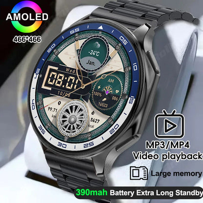 Montre connectée AMOLED 1.43 pouces, vision surround 3D, lecteur avec grande mémoire 4Go, IP68, pour hommes, 2024, nouveaux écouteurs TWS pour OPPO Watch X