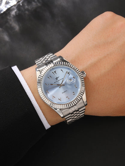 Sports Stainless Steel Quartz Watch Men's Fashion Luxury Business Wristwatch Chronograph Reloj for Men Women Birthday Gift
