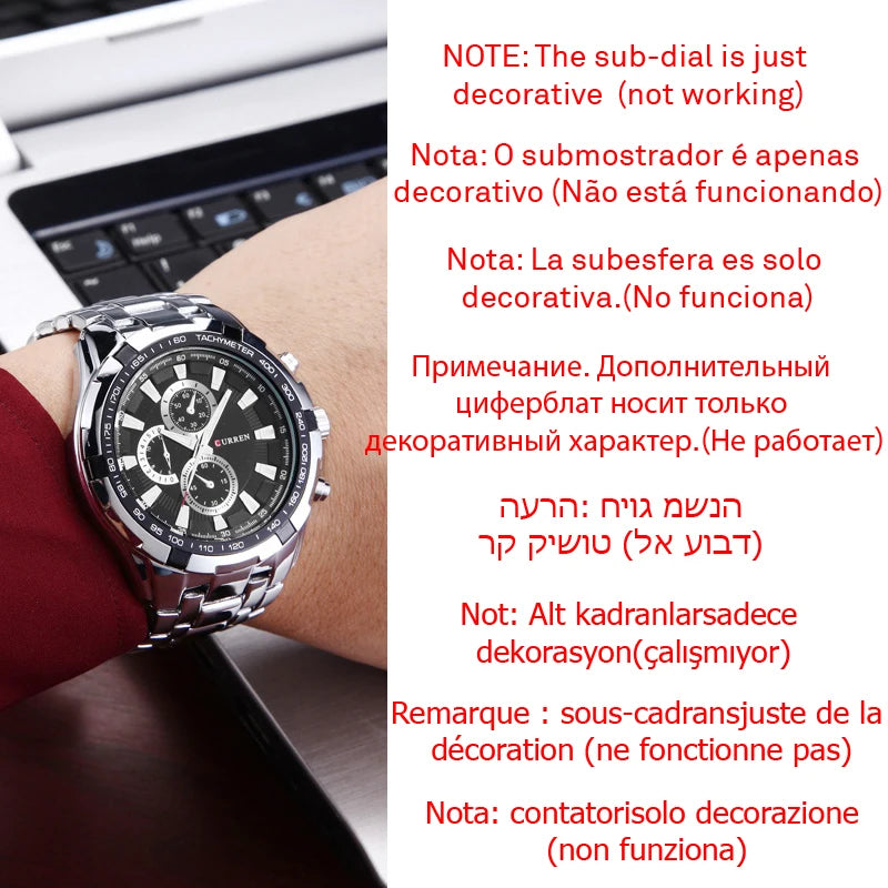 CURREN 8023 Montre à Quartz Homme Étanche Sport Militaire Montres Hommes Affaires Acier Inoxydable Montre-bracelet Horloge Masculine reloj hombre